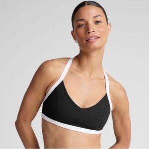 Beyond Yoga Black and White Strappy Sports Bra
